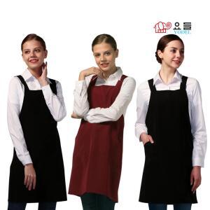 (한정판매)요들 핑클(미니) 넓은끈 앞치마 대(PK462-블랙L) 업소용앞치마