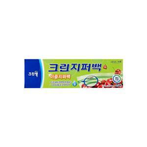 크린? 이중 크린지퍼백 25cm x 30cm 대 20매 비닐팩 지퍼팩 투명 이중잠금 식품 보관