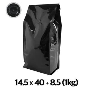 이지포장 유광 블랙 M자형 커피 원두 봉투 1kg (50매) 소분·포장용