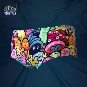 펑키타 숏사각 실내수영복 카툰 청소년