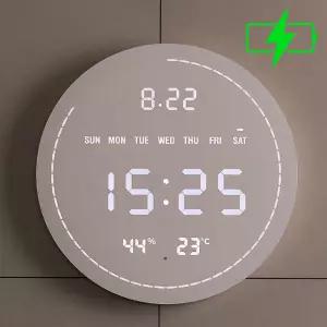 플라이토 무선 루나 데이 온습도 와이파이 LED 벽시계 29cm ENG / 포토구매평
