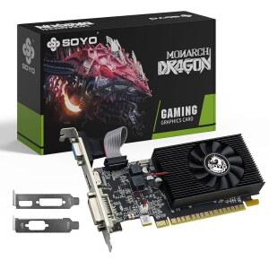 SOYO GeForce GT 740 4GB 로우 프로파일 그래픽 카드, HDMI /VGA /DVI-D 트리플 출력, DDR3 128비트, 슬림 데스크톱 PC용 SFF 하프 하이트 비디오 컴퓨터 GPU는 Windows 11 / 10 8 7 지원