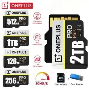 원플러스 2TB 고속 V30 A2 4K SD 카드 52GB 메모리 TF 어댑터 스마트폰/태블릿/PC 겸용