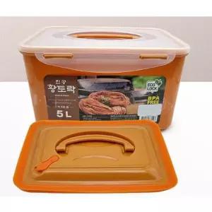 황토락 진공 밀폐용기 5L 반찬통 된장 고추장
