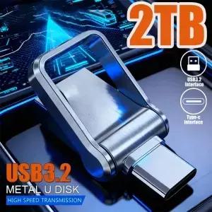 미니 2TB 플래시 드라이브 USB 3.2 고속 타입 C 펜 메모리 스틱 데이터 512GB 컴퓨터 휴대폰 PC용 U