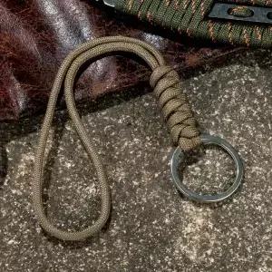 금속 반지 키 체인 야외 비상 Paracord 대 한 강력한 매는 밧줄 스트랩 배낭 땋은 매듭 우산