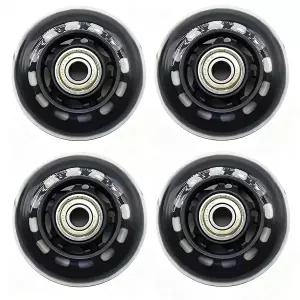 2.5 인라인 스케이트 휠 64mm 클리어 롤러 블레이드 교체 휠(스케이트용 베어링 포함) 사무실 의자 수하물