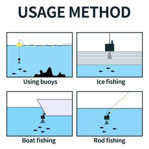 FindFish 스마트 워터 보트 어군탐지기 수심 측정 휴대용 핸드헬드 트랜스듀서 유선 얼음낚시 소나(노란색