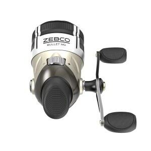 Zebco 불릿 MG 스핀캐스트 낚시 릴, 실버 바디, 마그