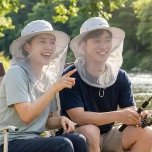 야외용 벌레차단 방충망 모자 얼굴 보호 모기 차단 안전모