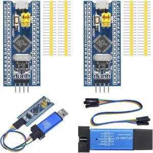 2PCS STM32F103C8T6 ARM 최소 시스템 개발 보드 코어 학습 ST-Link V2 에뮬레이터 다운로드 프로그래머