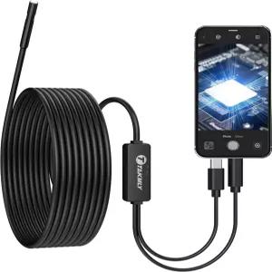 TTAKMLY 5.5mm 내시경 보어스코프 검사 카메라 iPhone용 라이트 OTG 안드로이드 폰 스네이크 드레인 IP67