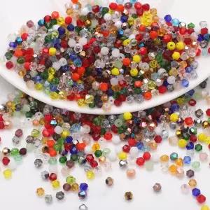 500Pcs 2mm 3mm 혼합 색상 체코 Bicone 유리 스페이서 비즈 공예 수제 크리스탈 팔찌 Earings DIY 쥬얼리