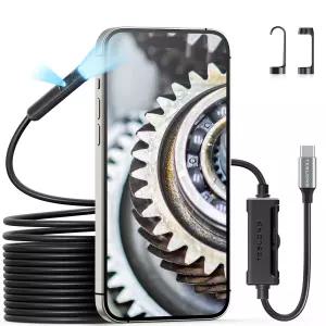조명이 있는 USB C 내시경 카메라 8+1 LED가 Teslong 1080P HD 듀얼 렌즈 스네이크 보어스코프 검사 16.5FT