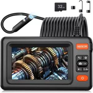 조명이 있는 VXGDOE 듀얼 렌즈 내시경 카메라 4.3인치 LCD 8개의 조절 가능한 LED 16.4피트 반강체 케이블