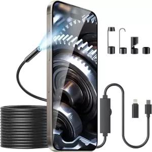 iPhone Android용 라이트가 장착된 내시경 카메라 - 1920P 스네이크 보어스코프 8개의 LED 배수관 엔진