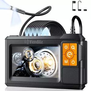 듀얼 렌즈 보어스코프 라이트 포함 4.3인치 IPS 화면 내시경 카메라 1920P HD 8개의 LED 조명 16.4피트