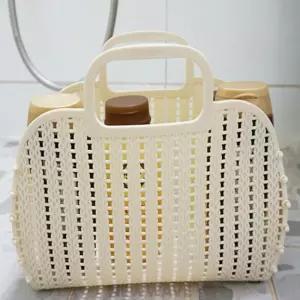 새결이네 휴대용 목욕 바스켓 베이지 이동식수납함 샤워용품보관 세면대수납