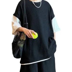 고품질 데일리 남자 오버핏 반팔 반바지 세트 여름 츄리닝 남자트레이닝 (WF5581E)
