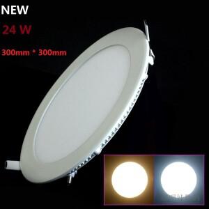 초박형 디자인 LED 천장 오목 그리드 다운라이트, 원형 패널 조명, 드라이버 포함, 24W, 300mm