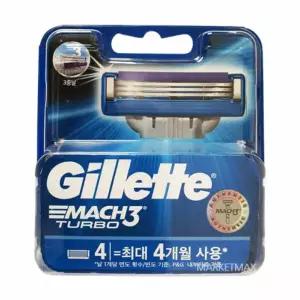 [질레트] 마하3 터보 면도날 4입