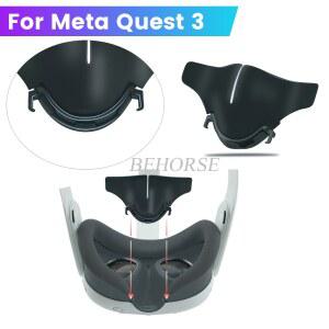 Meta Quest 3 용 실리콘 코 패드 Oculus Quest 3 VR 액세서리 용 누출 방지 보호 쿠션 세척 가능 블랙 아웃 코 레스트