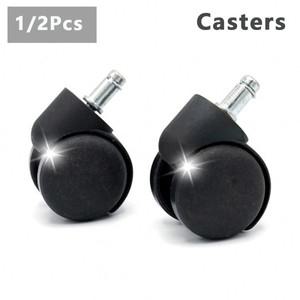 1/2Pcs 의자 휠 가구 캐스터 11mm 나사 회전 바퀴 사무실/컴퓨터 용 하드웨어 트롤리 교체