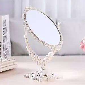 회전식 탁상거울 21.5cm 서랍장 미용 포토 수납 책상