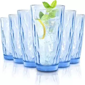 크리에이티브랜드 하이볼 유리 텀블러 라이트 블루 6종 세트 워터 칵테일 주스 맥주 스 커피 바 키친용