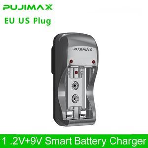 PUJIMAX 스마트 배터리 충전기, Aaa AA NiMH NiCd 어댑터, 1.2V 충전식 9V 2A 3A 용, 4 슬롯