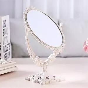 회전식 탁상거울 21.5cm 서랍장 미용 포토 수납 책상