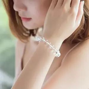 6mm 백수정 화이트 크리스탈 원석 자연 원 뱅글 불교