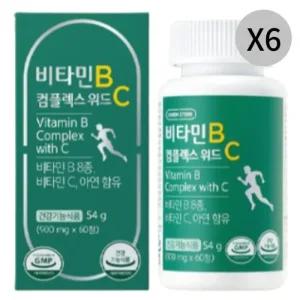 그린스토어 비타민B 컴플렉스 위드C 활력 건강 60정X6