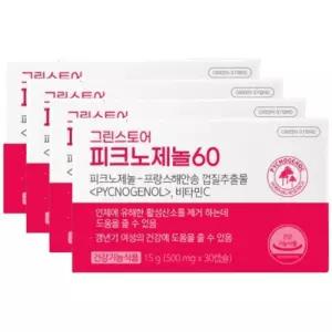 그린스토어 피크노제놀60 비타민C 30캡슐 X4