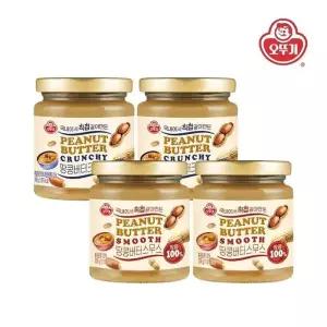 [오뚜기] 땅콩버터 스무스 300g x 2개+ 땅콩버터 크런치 300g x 2개