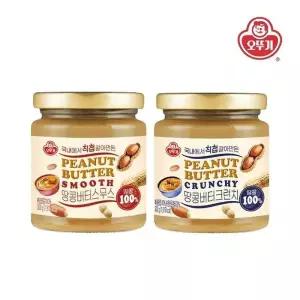 [오뚜기] 땅콩버터 스무스 300g x 1개+ 땅콩버터 크런치 300g x 1개