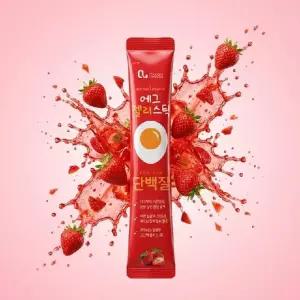 청라상회 단백질보충제 에그젤리스틱 딸기맛 프로틴 20g 간식 단백질쉐이크 대체