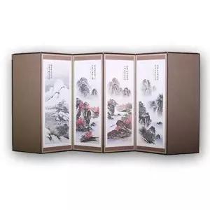 성묘용 (두레공예사)옥비단미니옥추사산수화6폭병풍 커버포함