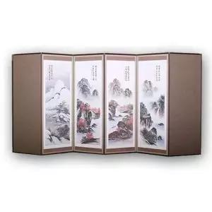 옥비단전통병풍 6폭 옥비단전통공예 6폭커버병풍 산수화 추석
