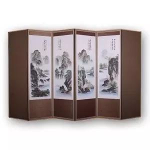 교자상 커버포함 옥비단 산수화 전통병풍 반야 디자인장식병풍