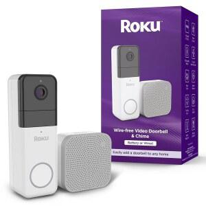 Roku Smart Home Wireless Video Doorbell & Chime - 1440p HD Night Vision Ultrawide View Camera with Motion Sound Detection Works Alexa Google 90-Day Subscription Included