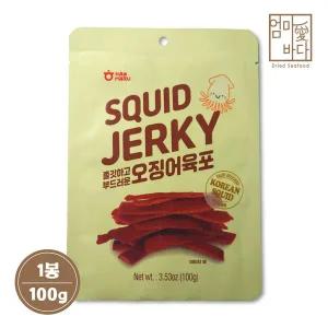 [엄마애바다]매콤한 불고기시즈닝 국내가공 오징어육포 100g 오육포 마른안주