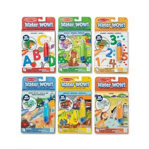 Melissa & Doug Water Wow! Reusable Water-Reveal 6 Mess Free Coloring Books u2014Animals Vehicles Alphabet Numbers Much More u2014Travel Toys for 3+