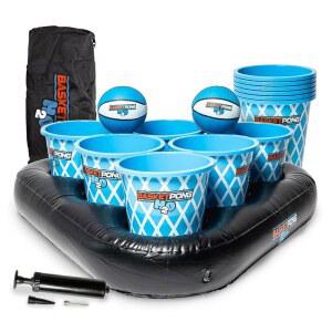 BasketPong H2O u2013 Inflatable Pool Pong Game with Buckets and Balls Water Yard for Outdoor Fun Lawn Beach or Backyard Includes 12 2 Floats Bag Air Pump