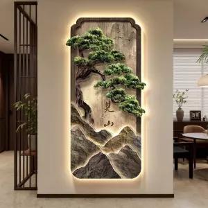 풍경화 LED 조명 스크린 플러그인 크리스탈 인테리어 벽장식 그림