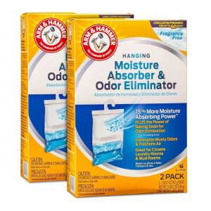 신선한 공기를 위한 Arm & Hammer 수분 흡수기 냄새 제거기 u2013 무향 걸이 가방 옷장 세탁실용 습도 ILIOS에서 포장한 2팩