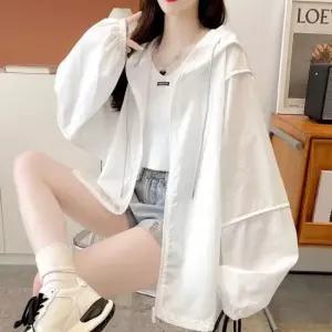 셀럽하우스 여성 간절기 필수품 루즈핏 화이트 데일리 바람막이 점퍼