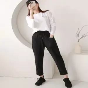 셀럽하우스 세미 배기핏 포켓 면바지 고무줄 허리밴딩 트레이닝복