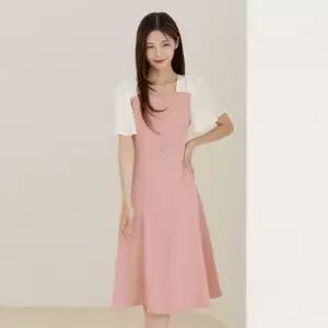 시크라인 XXL까지) 미렐 스위트 하트넥 윙슬리브 원피스 하객룩 오피스룩 데이트룩 격식룩 빅사이즈