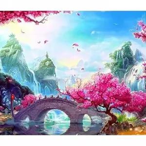 고품질 TBZ 황후의 정원 (패브릭) 보석십자수 30x40 패브릭보석십자수 풍경보석십자수 집콕놀이 WFNIMYB